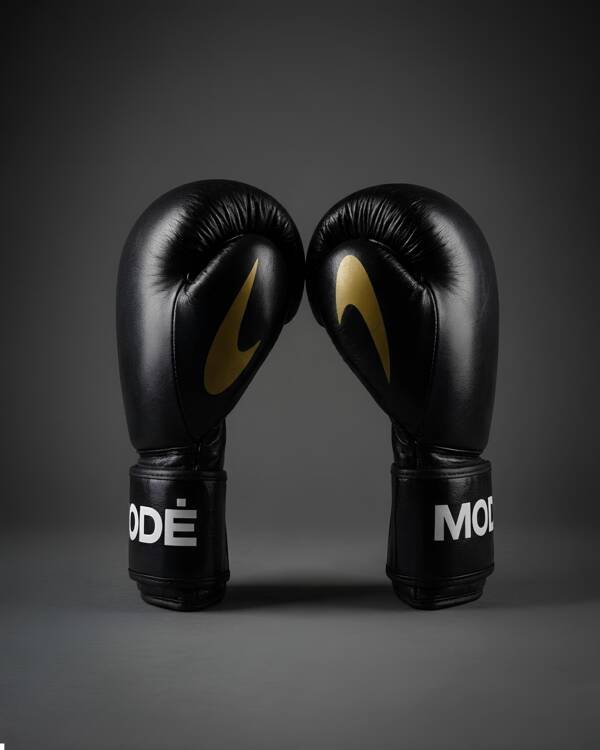 Boxing Mode Natūralios Odos Bokso Pirštinės 114 Juodos