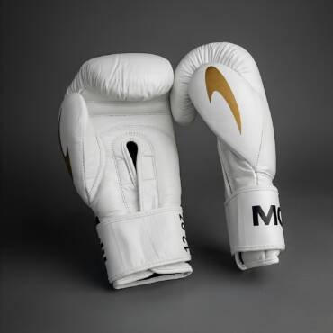 Boxing Mode Natūralios Odos Bokso Pirštinės 114 Baltos