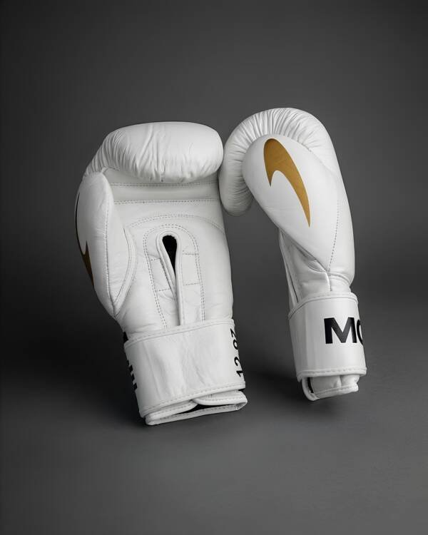 Boxing Mode Natūralios Odos Bokso Pirštinės 114 Baltos
